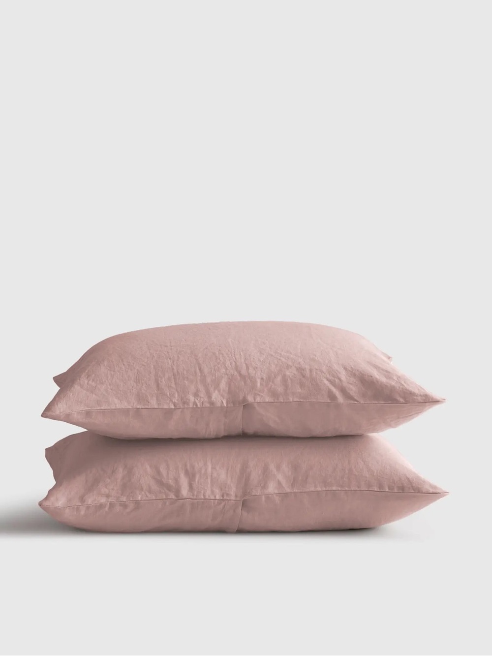 Quince European Linen Sham Set of 2 Dusty Mauve Pink Standard Pillow Shams